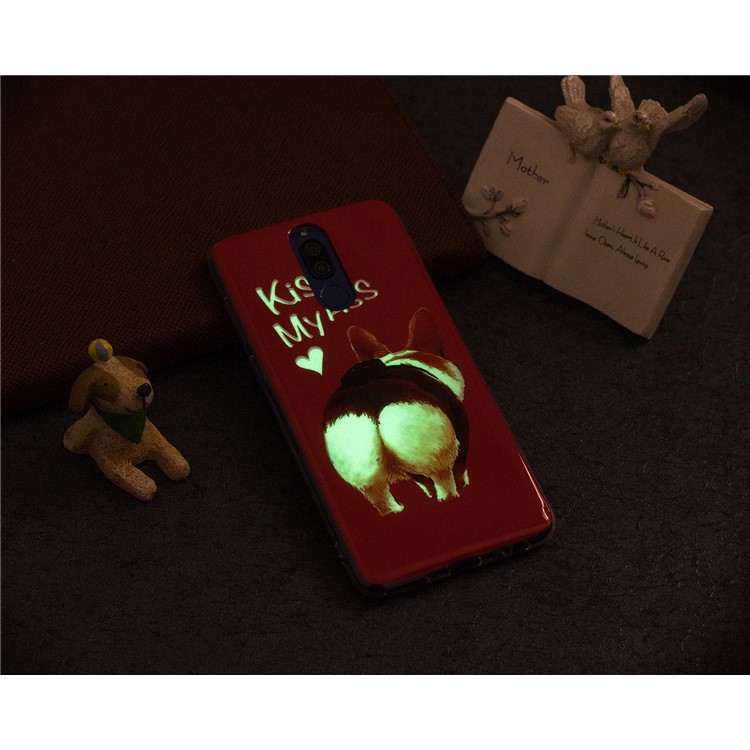 Luminous Glow Pattern Printing TPU Phone Casing for Huawei Mate 10 Lite / nova 2i / Maimang 6 / Honor 9i (India) - Corgi Butt-6