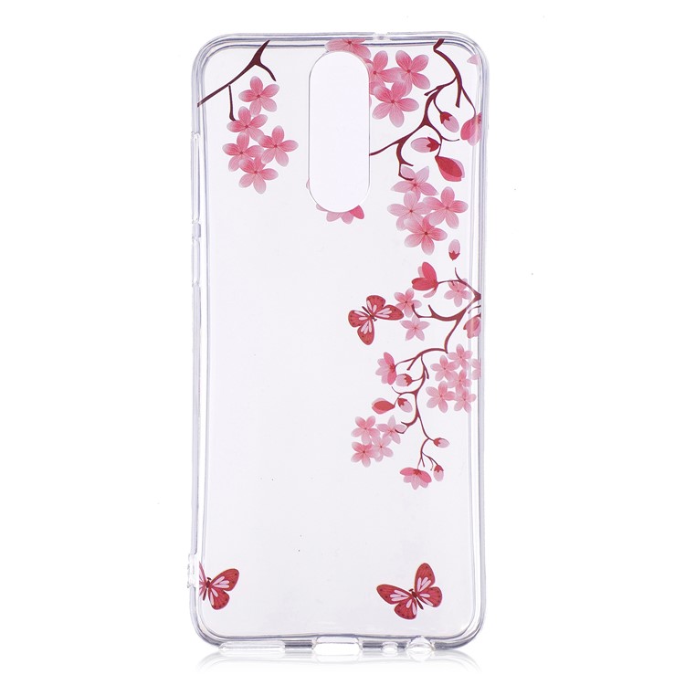 Pattern Printing IMD TPU Shell for Huawei Mate 10 Lite / nova 2i / Maimang 6 / Honor 9i (India) - Flowers and Butterflies-1