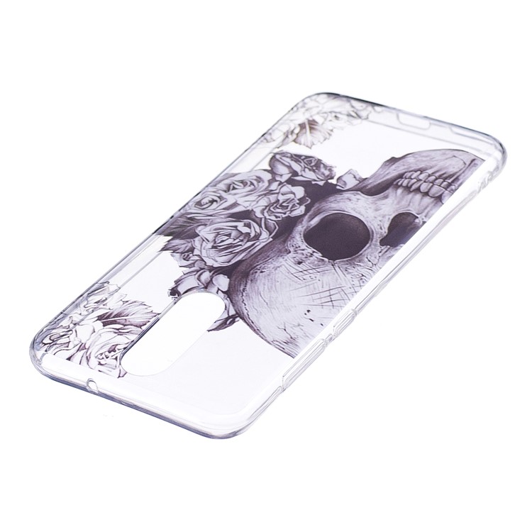 Pattern Printing IMD TPU Phone Case for Huawei Mate 10 Lite / nova 2i / Maimang 6 / Honor 9i (India) - Skull and Flowers-3