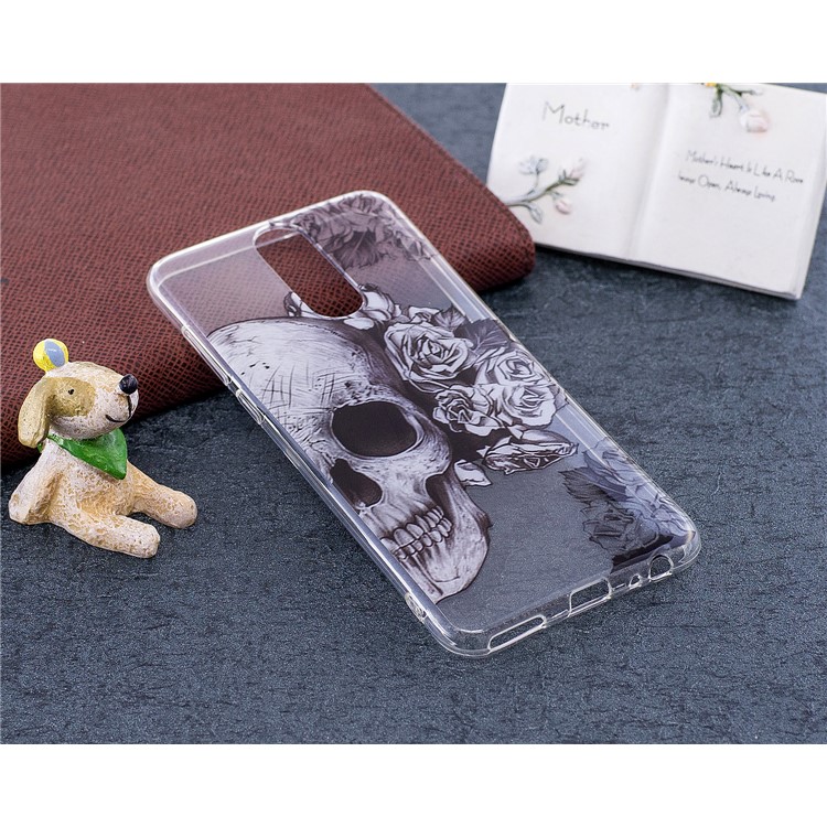 Pattern Printing IMD TPU Phone Case for Huawei Mate 10 Lite / nova 2i / Maimang 6 / Honor 9i (India) - Skull and Flowers-4