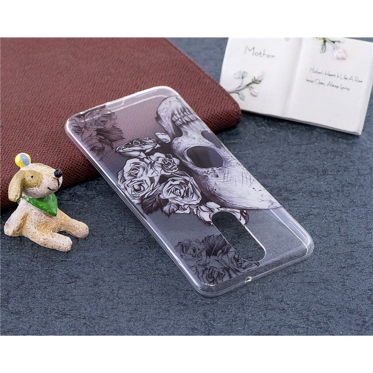 Pattern Printing IMD TPU Phone Case for Huawei Mate 10 Lite / nova 2i / Maimang 6 / Honor 9i (India) - Skull and Flowers-5