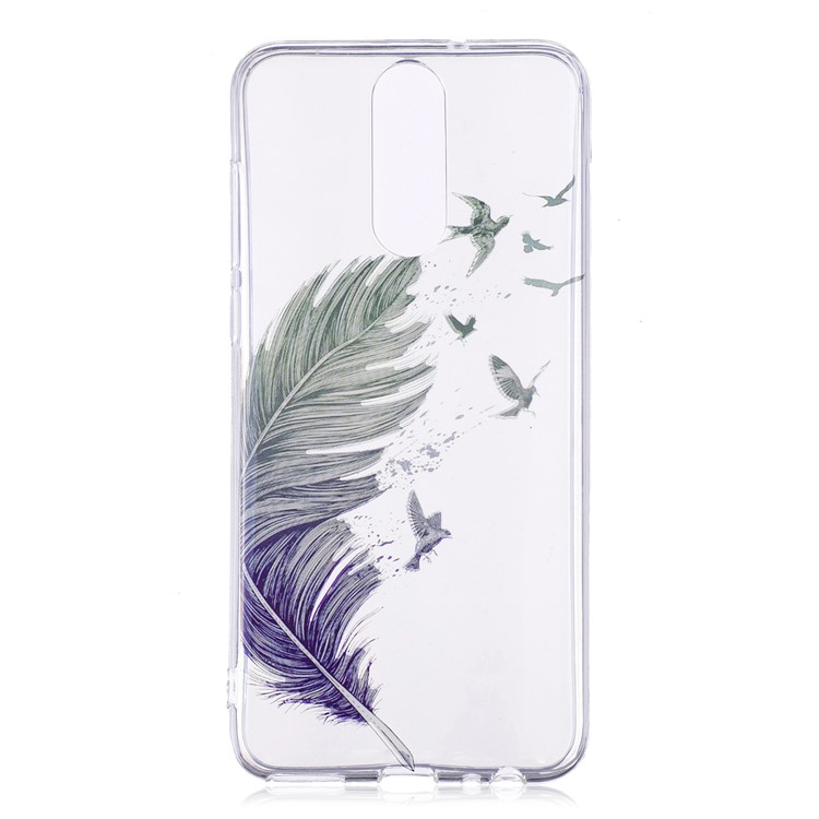 Pattern Printing IMD TPU Protective Case for Huawei Mate 10 Lite / nova 2i / Maimang 6 / Honor 9i (India) - Feather Pattern-1
