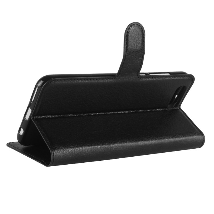 Litchi Skin PU Leather Wallet Stand Phone Shell for Huawei Honor View 10 / V10 - Black-5