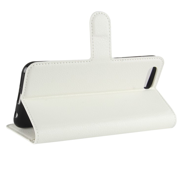 Litchi Skin PU Leather Wallet Stand Phone Case for Huawei Honor View 10 / V10 - White-5
