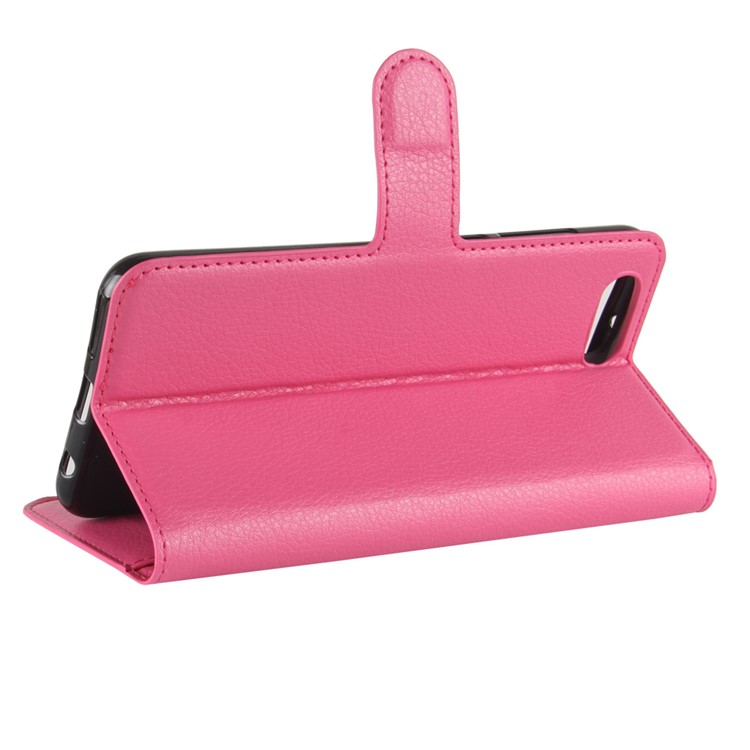 Litchi Skin PU Leather Wallet Stand Phone Casing for Huawei Honor View 10 / V10 - Rose-5