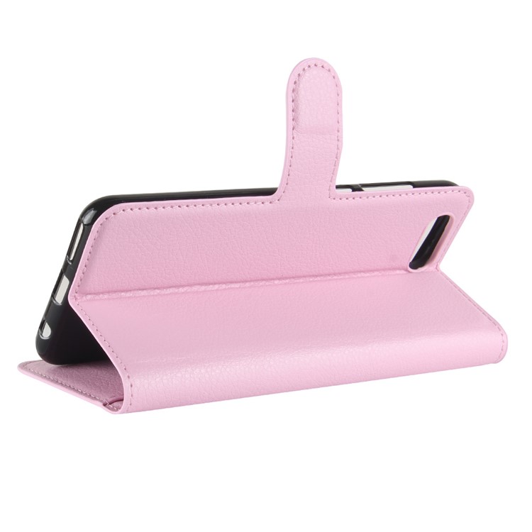 Litchi Skin PU Leather Wallet Stand Mobile Phone Shell for Huawei Honor View 10 / V10 - Pink-5