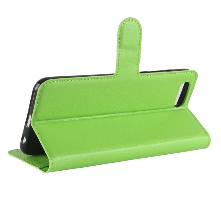 Litchi Skin PU Leather Wallet Stand Cell Phone Shell for Huawei Honor View 10 / V10 - Green-5