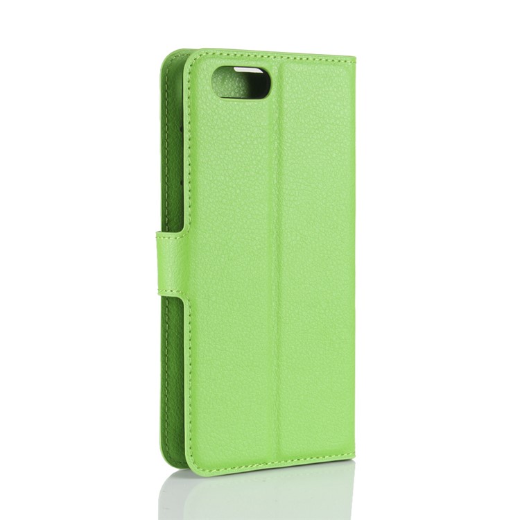 Litchi Skin PU Leather Wallet Stand Cell Phone Shell for Huawei Honor View 10 / V10 - Green-6