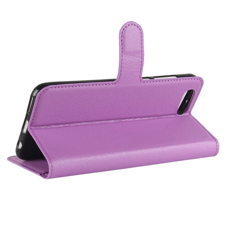 Litchi Skin PU Leather Wallet Stand Cell Phone Cover for Huawei Honor View 10 / V10 - Purple-5