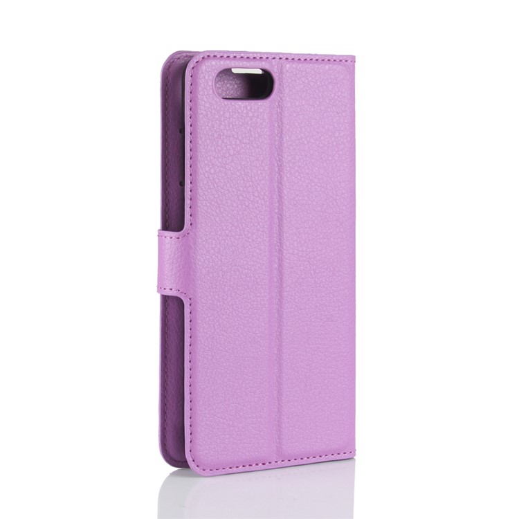 Litchi Skin PU Leather Wallet Stand Cell Phone Cover for Huawei Honor View 10 / V10 - Purple-6