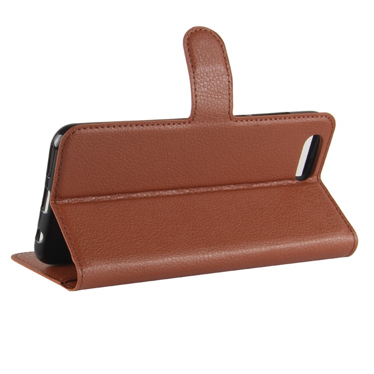 Litchi Skin PU Leather Wallet Magnetic Stand Phone Shell for Huawei Honor View 10 / V10 - Brown-5