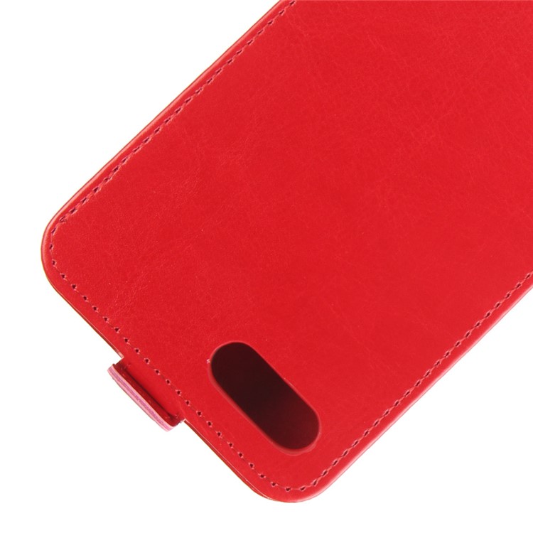 Crazy Horse Vertical Flip Leather Mobile Phone Shell with Card/Photo Slot for Huawei Honor View 10 / V10 - Red-2
