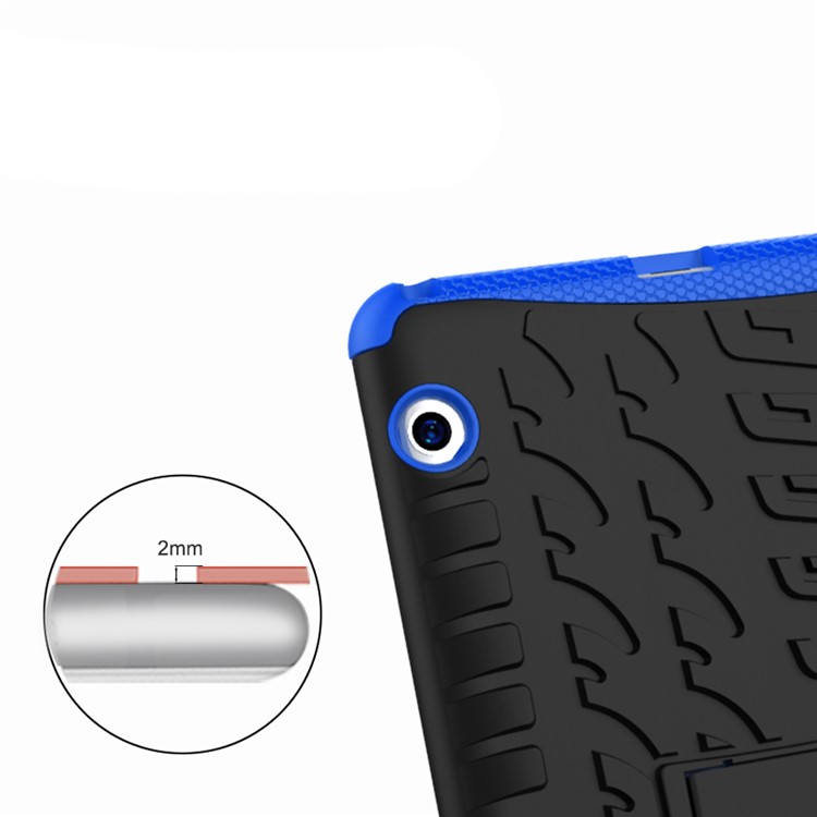 Tyre Pattern Kickstand PC + TPU Hybrid Mobile Cover for Huawei MediaPad T3 10 (9.6inch) - Blue-10
