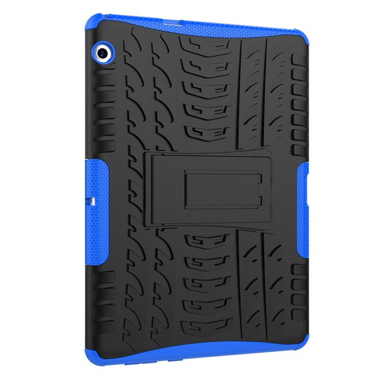 Tyre Pattern Kickstand PC + TPU Hybrid Mobile Cover for Huawei MediaPad T3 10 (9.6inch) - Blue-5