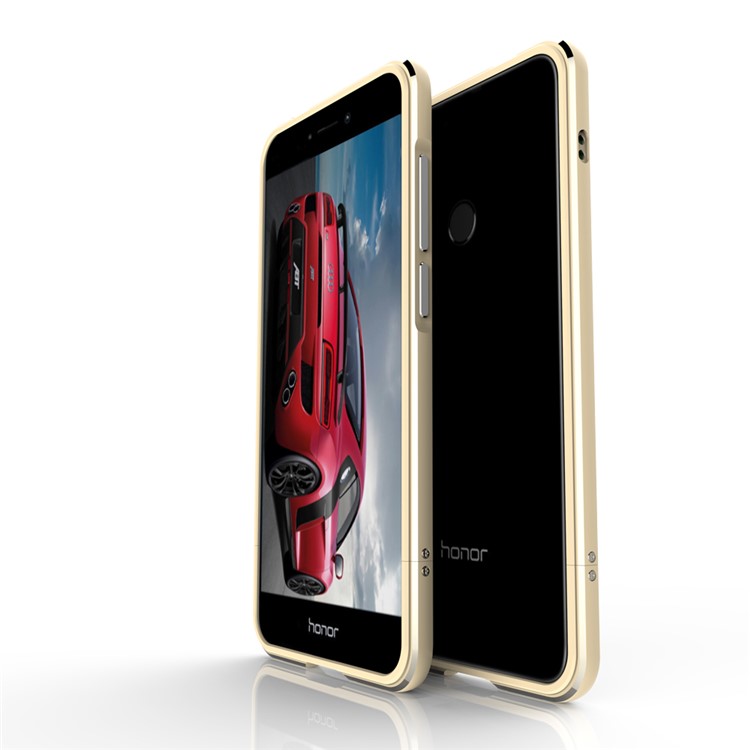 Screw Lock Plated Metal Backless Bumper for Huawei Mate 10 Lite / nova 2i / Maimang 6 / Honor 9i (India) - Gold-1