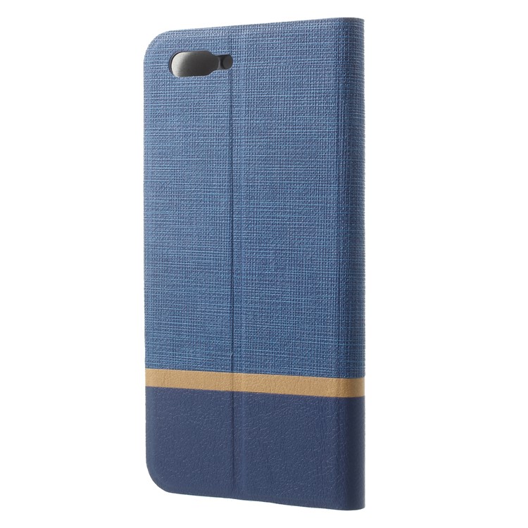 Cross Pattern Leather Card Holder Phone Cover (Built-in Steel Sheet) for Huawei Honor V10 / View 10 - Blue-2