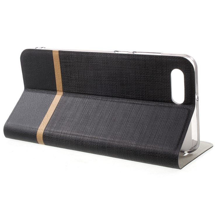 Bi-color Cross Texture Leather Case with Card Holder for Huawei nova 2s - Black-4