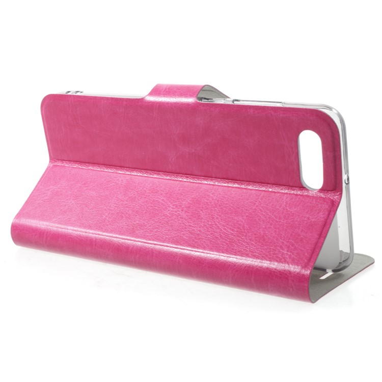 For Huawei nova 2s Crazy Horse Texture Card Holder Leather Case Built-in Steel Sheet - Rose-4