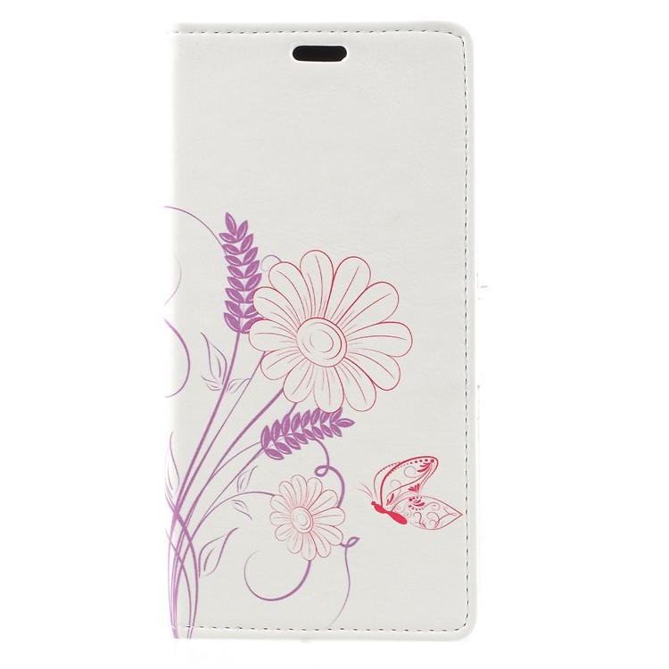 Pattern Printing Leather Wallet Stand Case Cover for Huawei nova 2s - Butterfly and Flower-1