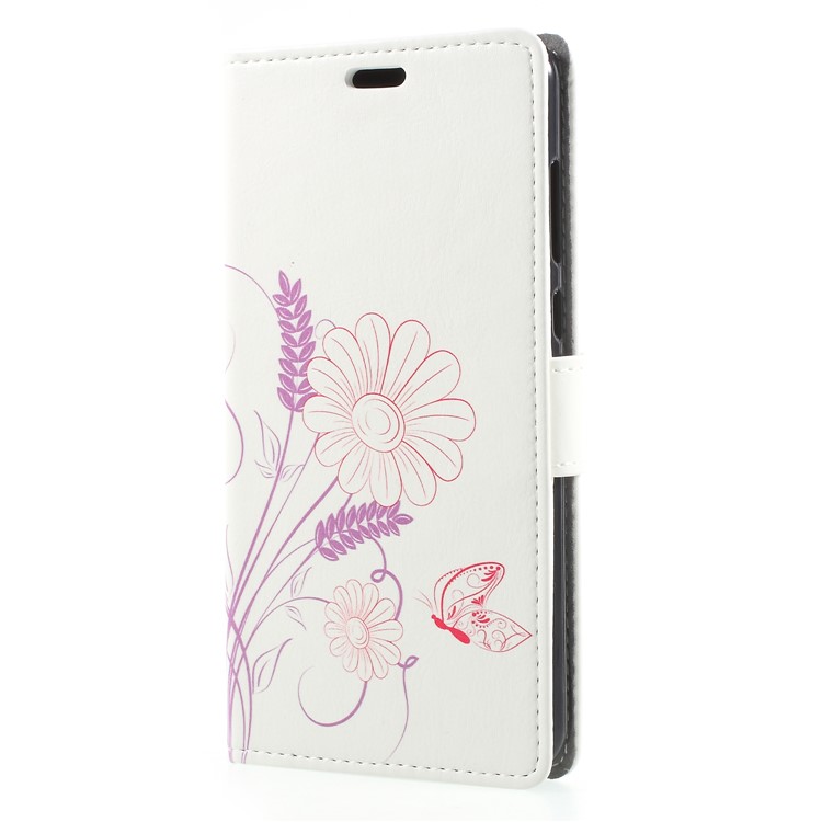 Pattern Printing Leather Wallet Stand Case Cover for Huawei nova 2s - Butterfly and Flower-3