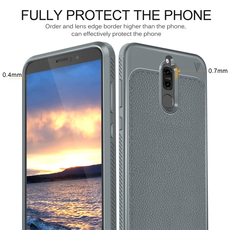 LENUO Gentlemen Series Soft TPU Back Case for Huawei Mate 10 Lite / nova 2i / Maimang 6 / Honor 9i (India) - Grey-6