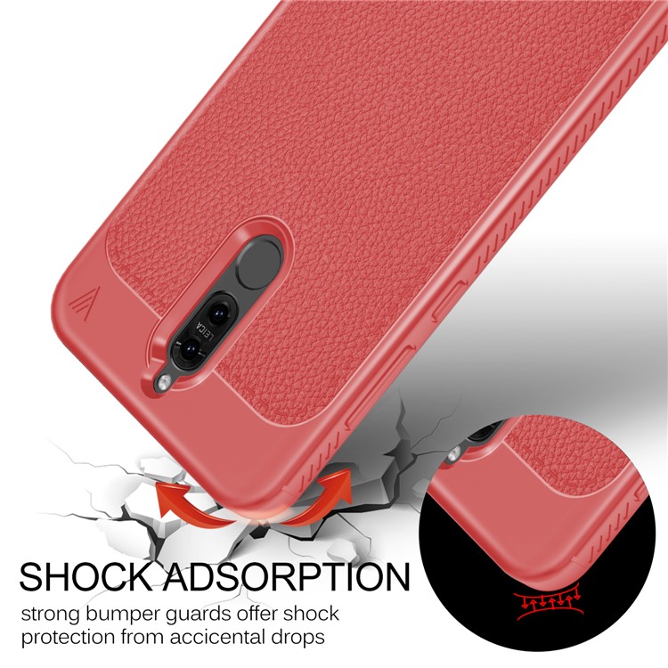 LENUO Gentlemen Series Soft TPU Shell Case for Huawei Mate 10 Lite / nova 2i / Maimang 6 / Honor 9i (India) - Red-4