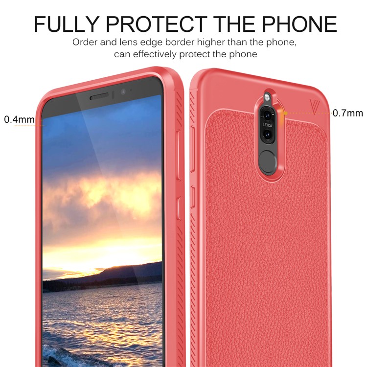 LENUO Gentlemen Series Soft TPU Shell Case for Huawei Mate 10 Lite / nova 2i / Maimang 6 / Honor 9i (India) - Red-5