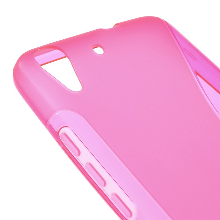 S Shape TPU Mobile Phone Cover for Huawei Honor 4A / Y6 - Rose-4