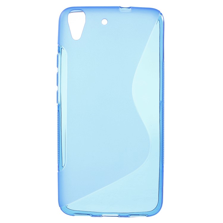 S Shape TPU Gel Case Shell for Huawei Honor 4A / Y6 - Blue-1