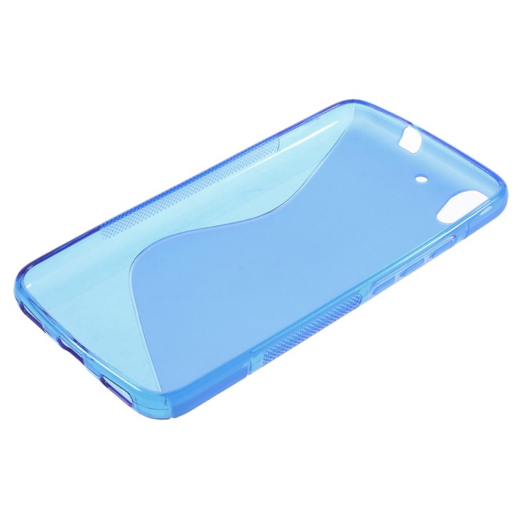 S Shape TPU Gel Case Shell for Huawei Honor 4A / Y6 - Blue-3
