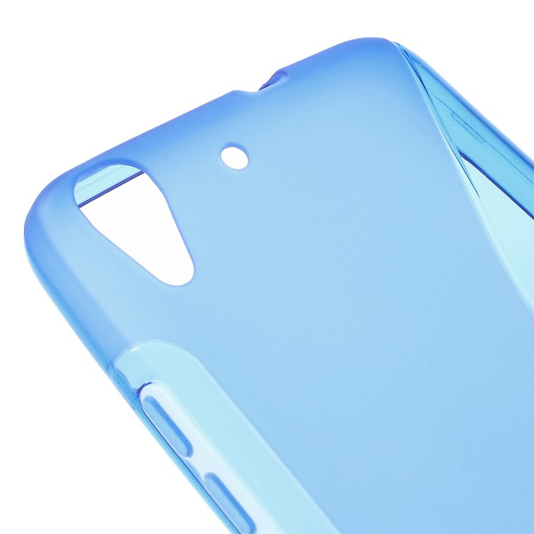 S Shape TPU Gel Case Shell for Huawei Honor 4A / Y6 - Blue-4