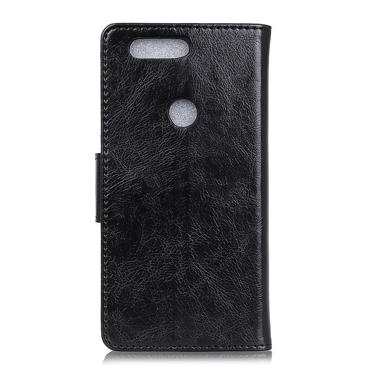 Textured Split Leather Wallet Case for Huawei Honor 9 Lite / Honor 9 Youth Edition - Black-3