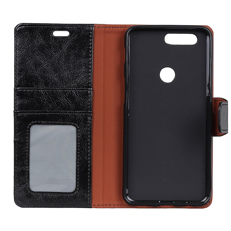 Textured Split Leather Wallet Case for Huawei Honor 9 Lite / Honor 9 Youth Edition - Black-4