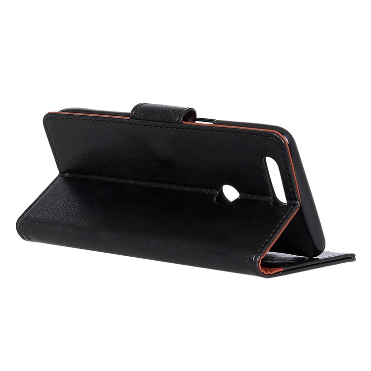 Textured Split Leather Wallet Case for Huawei Honor 9 Lite / Honor 9 Youth Edition - Black-5