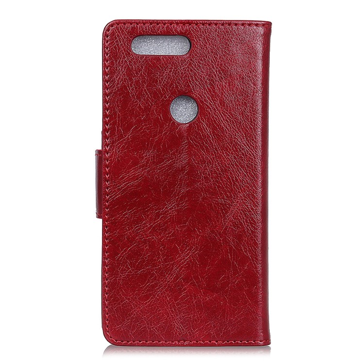 Textured Split Leather Wallet Cover for Huawei Honor 9 Lite / Honor 9 Youth Edition - Red-3