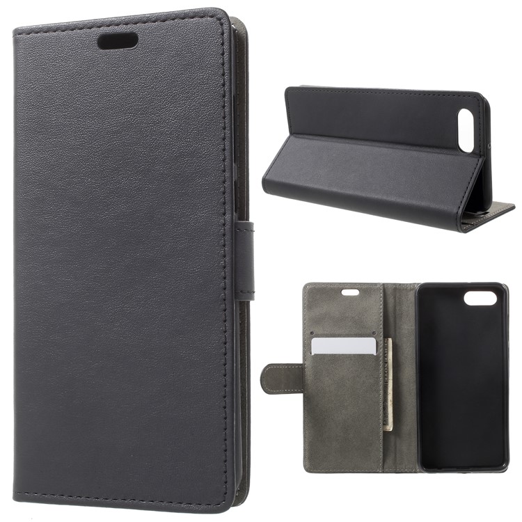 Wallet Leather Flip Stand Mobile Phone Case for Huawei nova 2s - Black-1