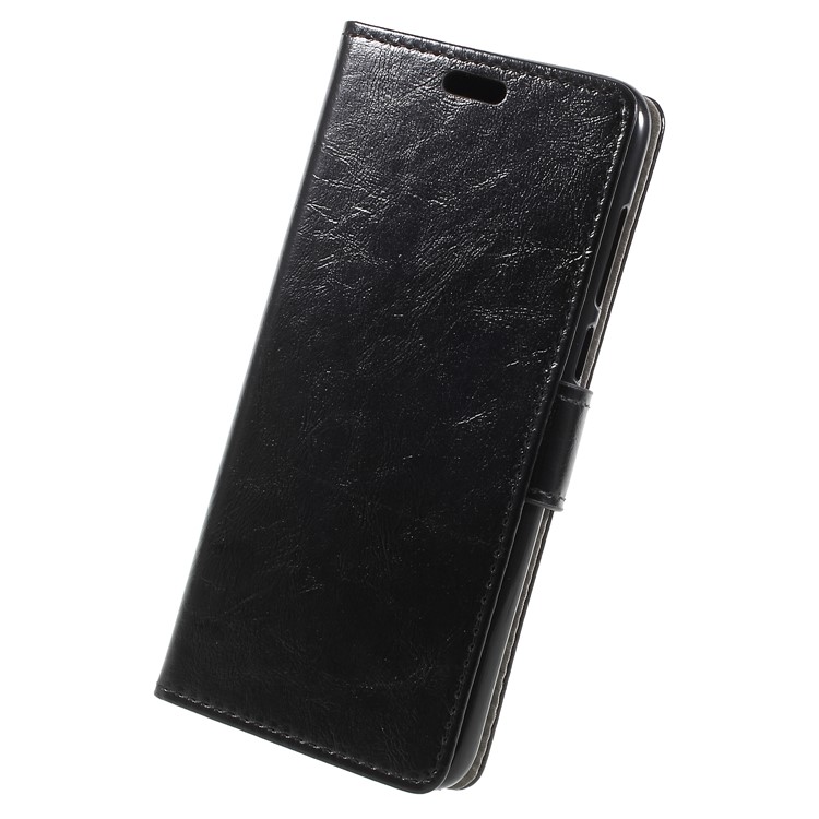 Crazy Horse PU Leather Wallet Stand Mobile Phone Case for Huawei P Smart/Enjoy 7S - Black-1
