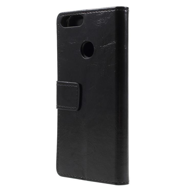 Crazy Horse PU Leather Wallet Stand Mobile Phone Case for Huawei P Smart/Enjoy 7S - Black-2