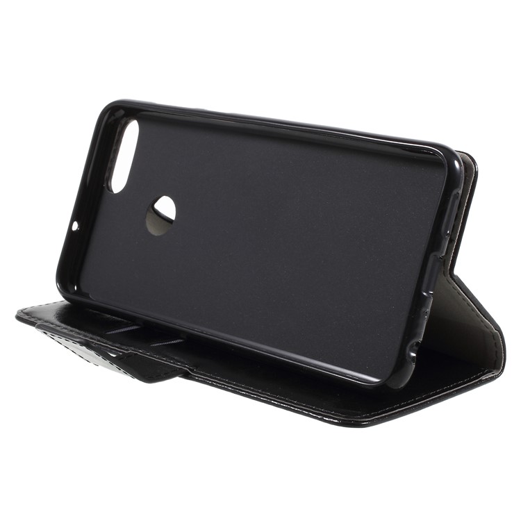 Crazy Horse PU Leather Wallet Stand Mobile Phone Case for Huawei P Smart/Enjoy 7S - Black-4