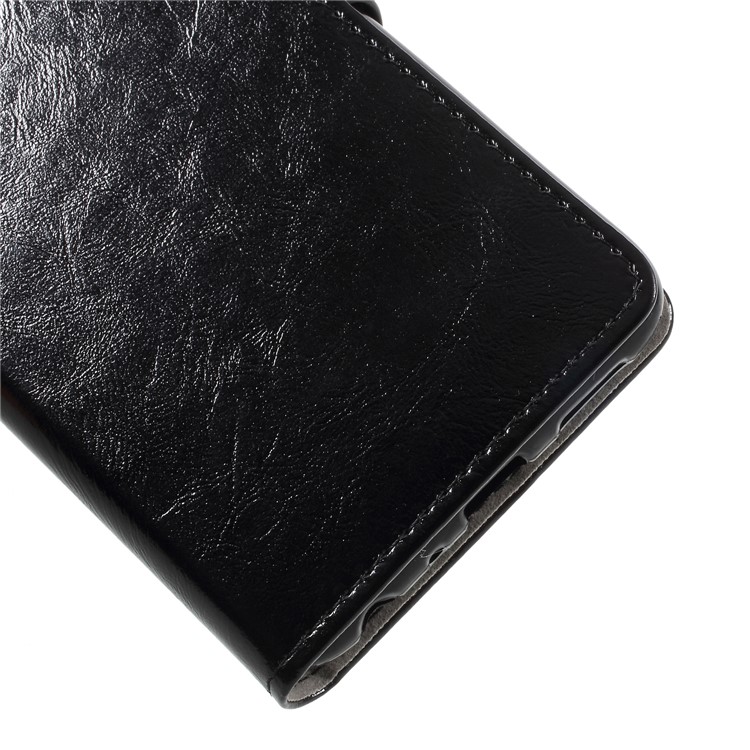 Crazy Horse PU Leather Wallet Stand Mobile Phone Case for Huawei P Smart/Enjoy 7S - Black-7