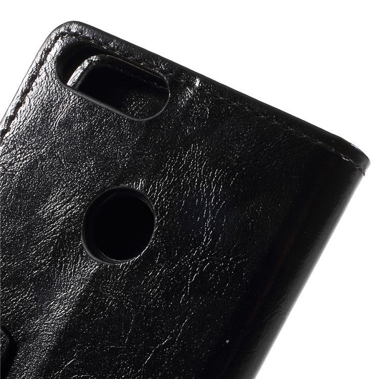 Crazy Horse PU Leather Wallet Stand Mobile Phone Case for Huawei P Smart/Enjoy 7S - Black-8