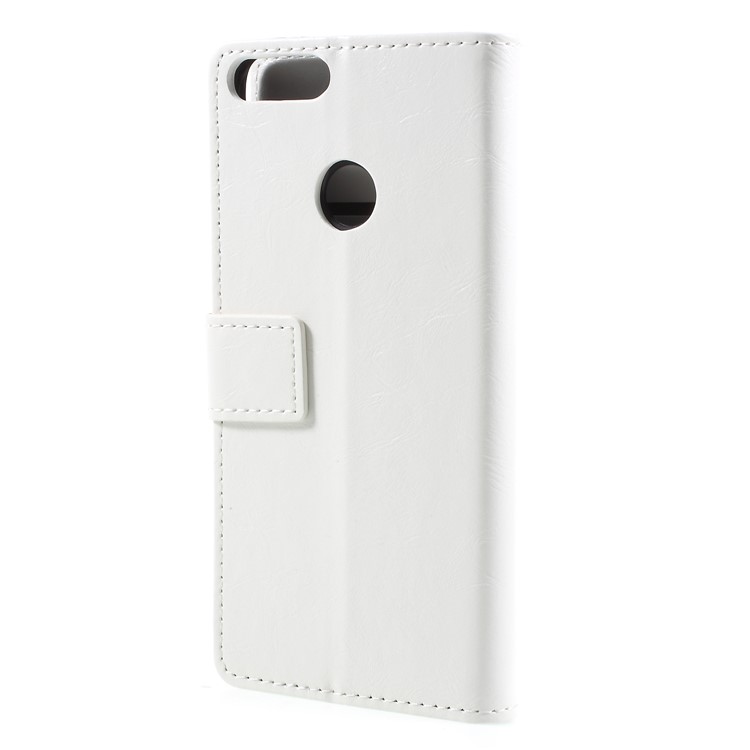 Crazy Horse Wallet Stand Leather Cell Phone Cover for Huawei P Smart/Enjoy 7S - White-2