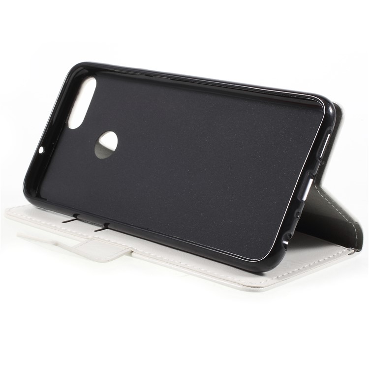 Crazy Horse Wallet Stand Leather Cell Phone Cover for Huawei P Smart/Enjoy 7S - White-4