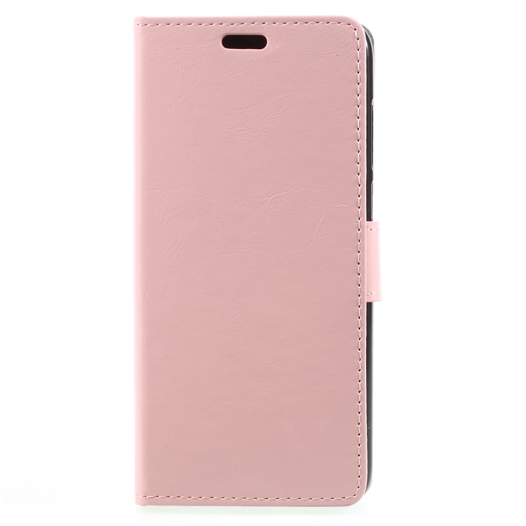 Crazy Horse Stand Leather Mobile Phone Shell with Card Holder for Huawei P Smart/Enjoy 7S - Pink-1