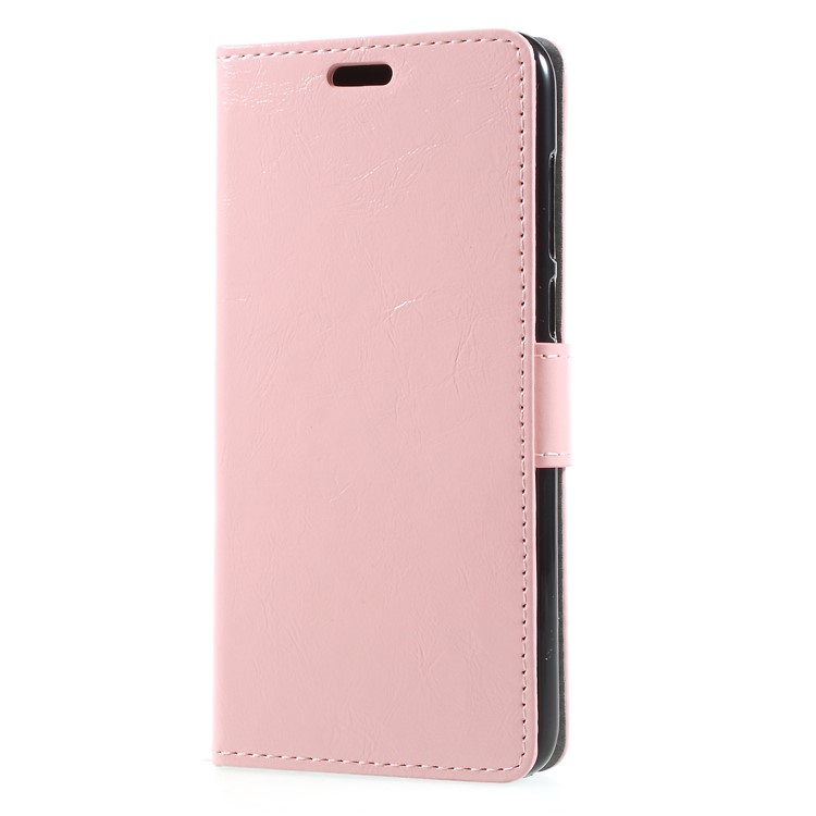 Crazy Horse Stand Leather Mobile Phone Shell with Card Holder for Huawei P Smart/Enjoy 7S - Pink-3