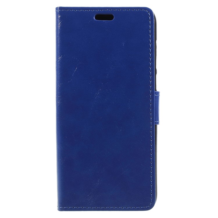 Crazy Horse PU Leather Card Holder Phone Casing for Huawei P Smart/Enjoy 7S - Blue-1