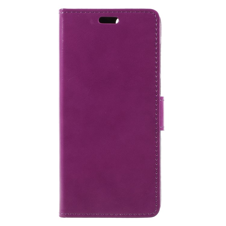 Crazy Horse PU Leather Stand Wallet Mobile Cover Shell for Huawei P Smart/Enjoy 7S - Purple-1
