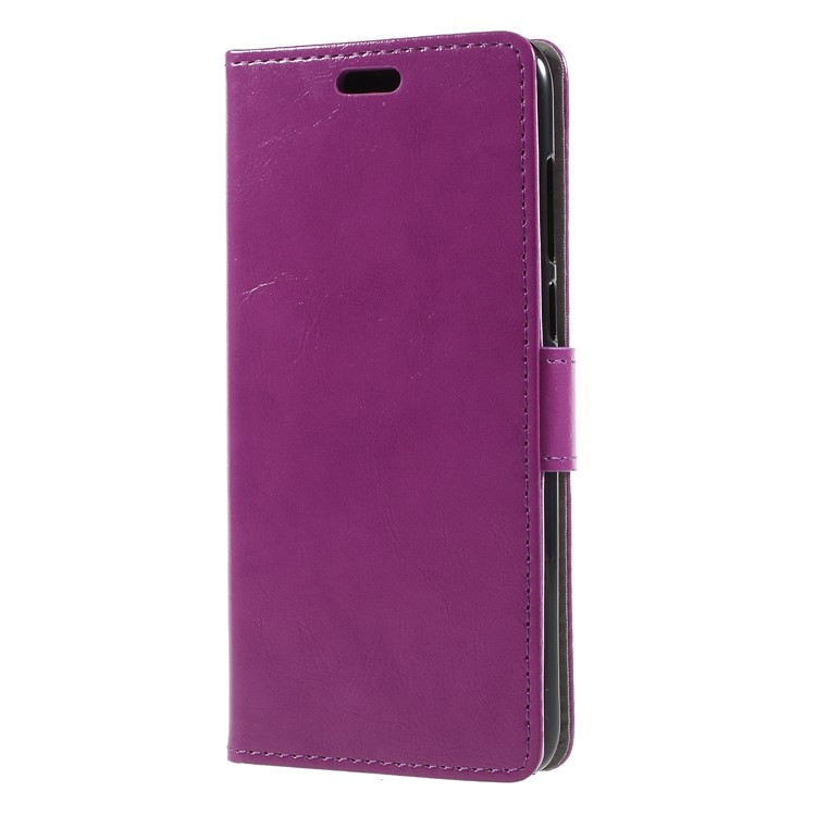 Crazy Horse PU Leather Stand Wallet Mobile Cover Shell for Huawei P Smart/Enjoy 7S - Purple-3