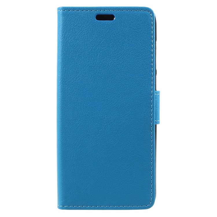 Textured Leather Wallet Stand Flip Magnetic Case for Huawei P Smart / Enjoy 7S - Blue-1