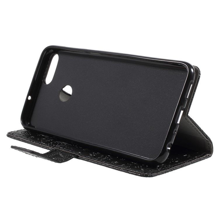 Cartoon Graffiti PU Leather Wallet Case with Stand for Huawei P Smart/Enjoy 7S - Black-4